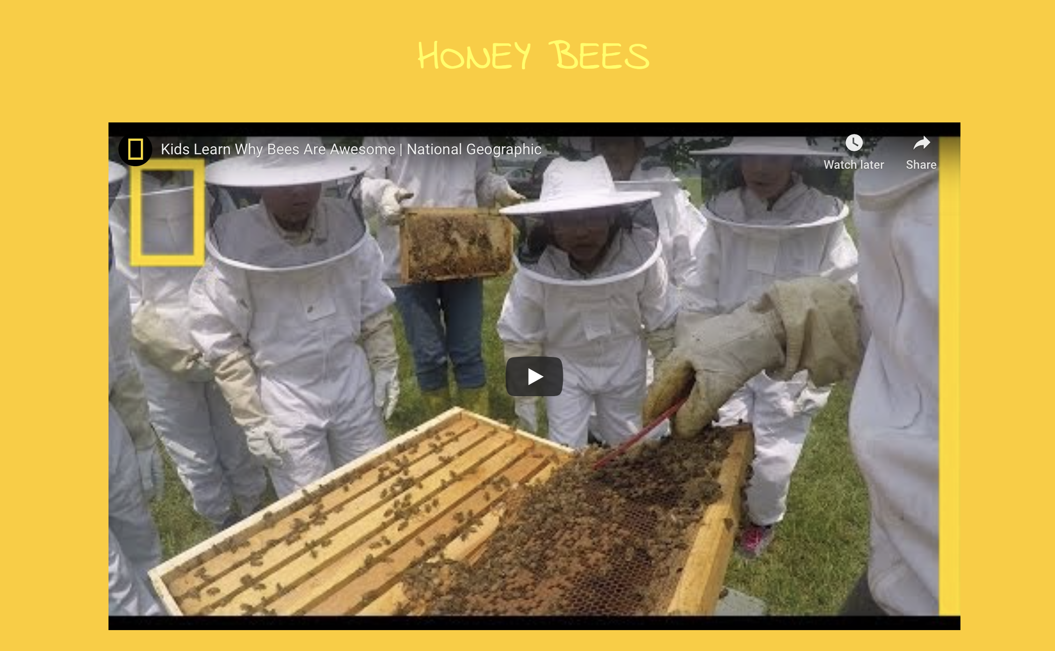 Screen shot of the BEESWAX: Honey Bees website